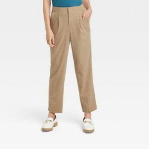 A New Day tan high rise relaxed fit tapered ankle trousers